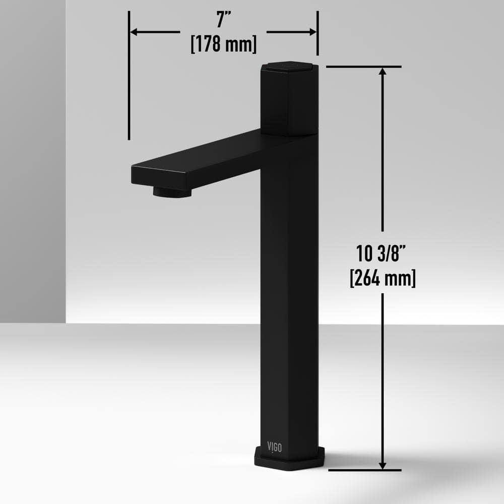 Nova Matte Black Single Handle Vessel Sink Faucet