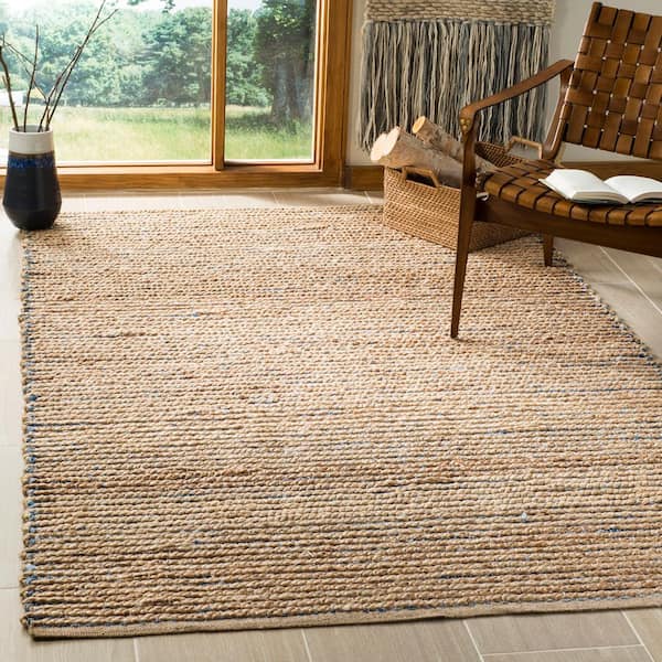 Cape Cod Natural/Blue 4 ft. x 6 ft. Striped Gradient Area Rug