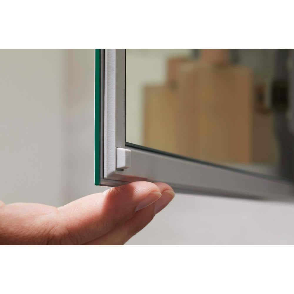 Embark 30" x 26" Anodized Aluminum Medicine Cabinet with Mirrored Doors