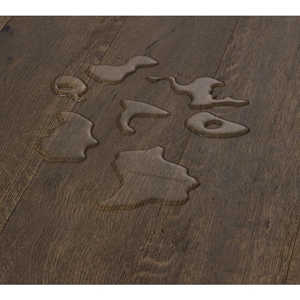 Sure+ Sepia Brown Hickory Hickory 1/4 in. T x 6.5 in. W Click Lock W Brushed Engineered Hardwood Flooring (21.7 sq.ft./case)