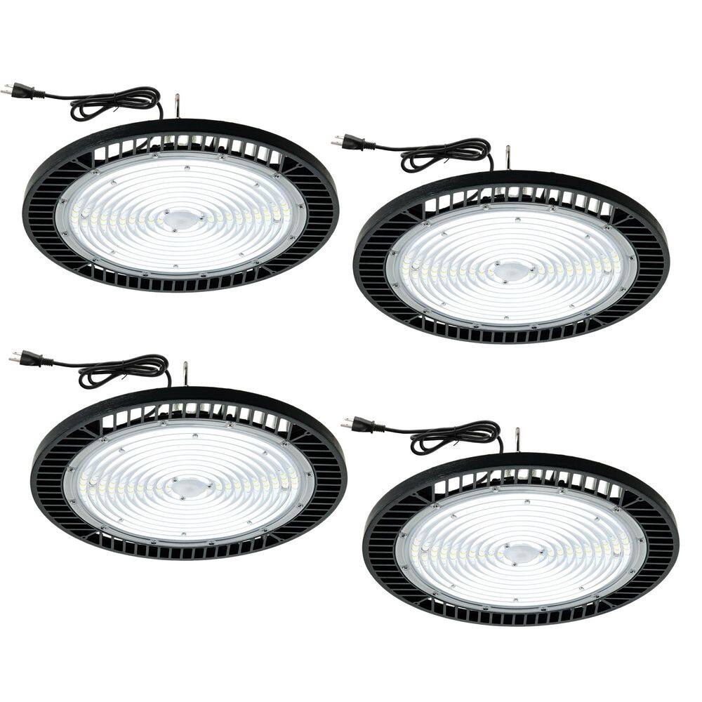 400W LED High Bay Light, Flush Mount Light Dimmable, Black Finish 90° Beam Angle for Warehouse Workshop (4-pack) price history on PriceWatchPro