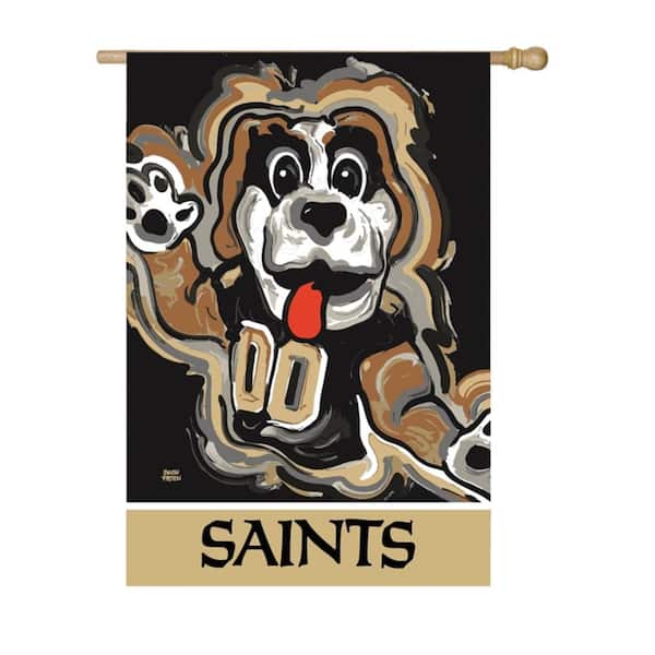 Evergreen 29 in. x 43 in. New Orleans Saints Justin Patten Artwork Mascot House Flag