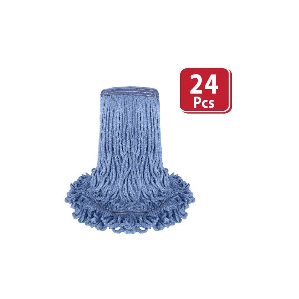Heavy Duty Blue Cotton Flat Mop Head Replacement Pack