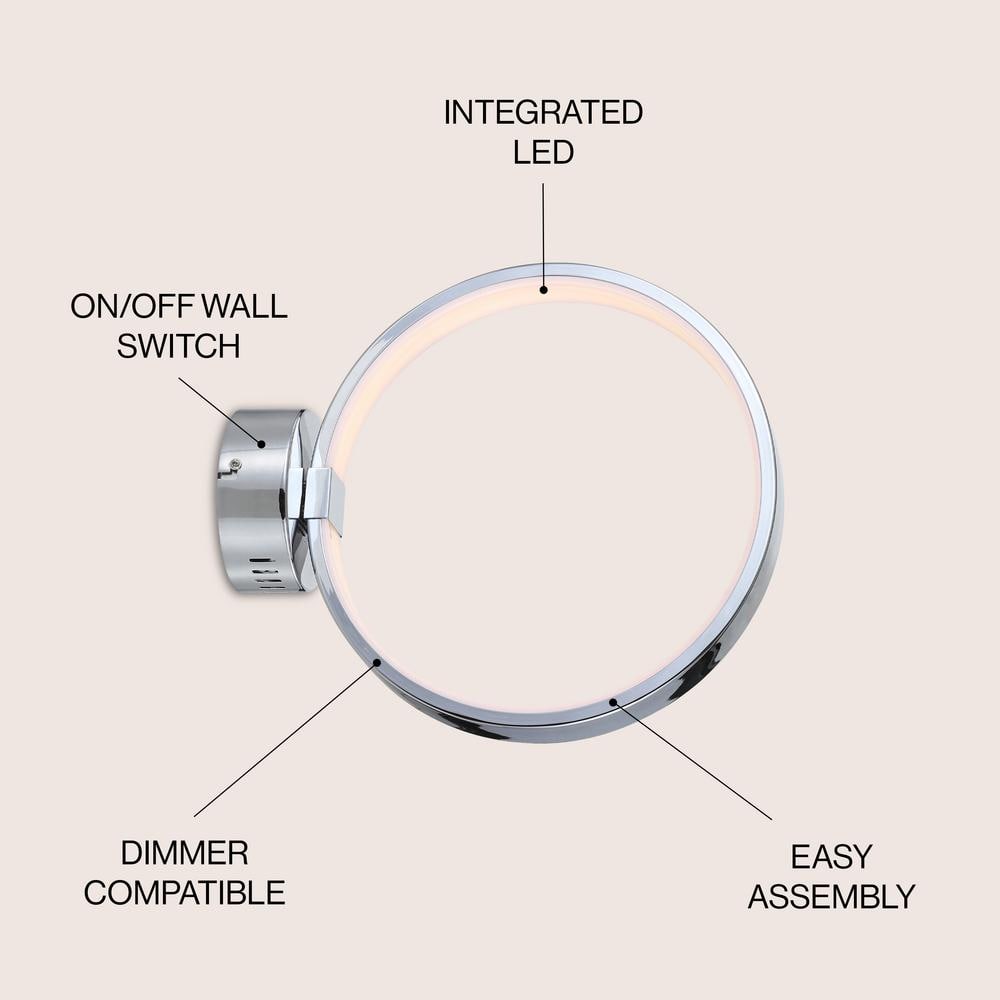 Nathaniel 14" Chrome Dimmable LED Wall Sconce