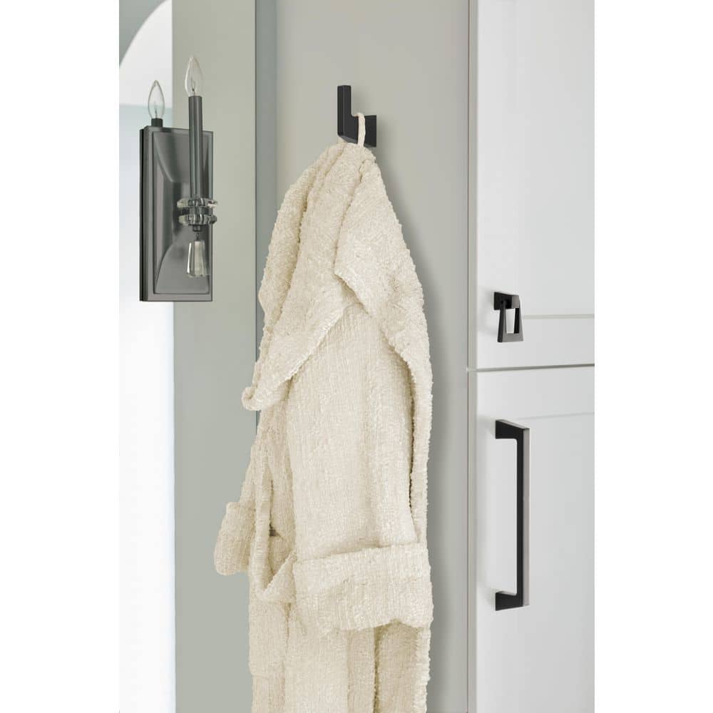 Matte Black Single Prong Geometric Robe Hook
