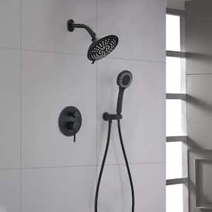 5-Spray Hand Shower and Shower Head Combo Wall Bar Shower Kit in Matte Black