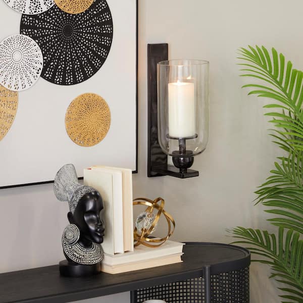 Black Aluminum Single Candle Wall Sconce