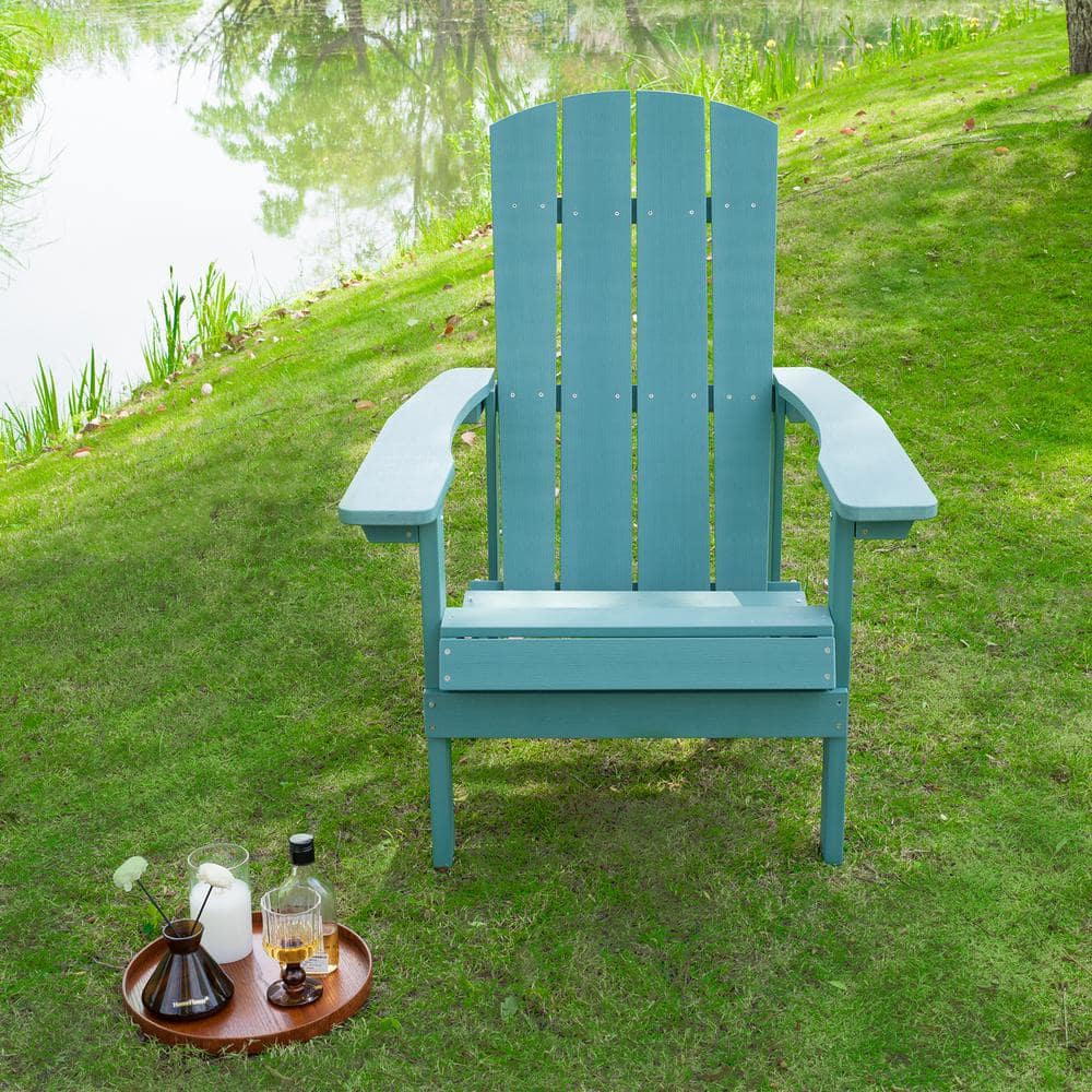 Folding Accent Furniture Outdoor Plastic Adirondack Chair, Lounge Chairs fo