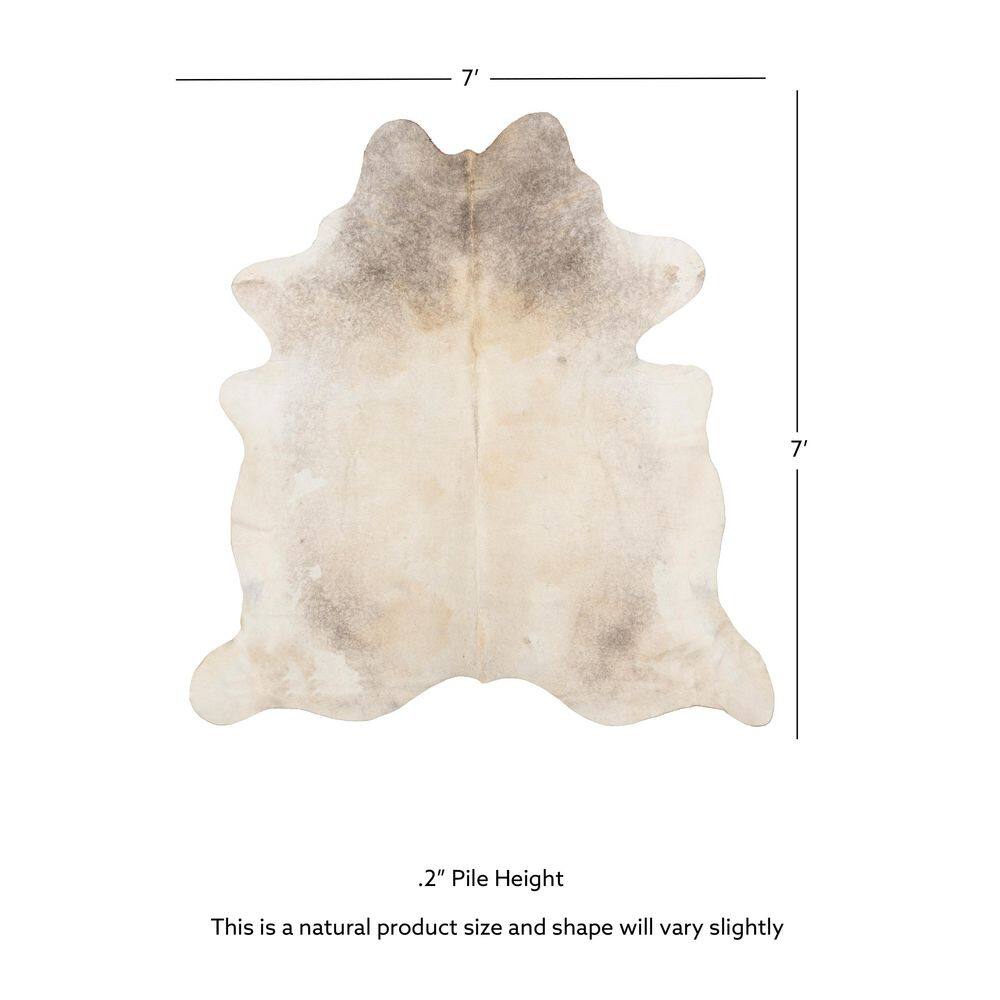 Cowhide Light Brindle 7 ft. x 7 ft. Indoor Area Rug - thumbnail 3
