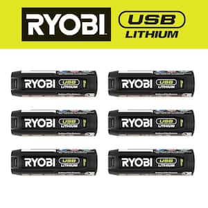 USB Lithium 2.0 Ah Rechargeable Batteries (6-Pack)