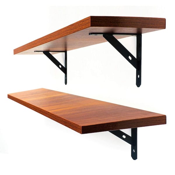 Unbranded 23.6 in. W x 7.8 in. D Floating Shelves for Wall Set of 2 Wood Decorative Wall Shelf