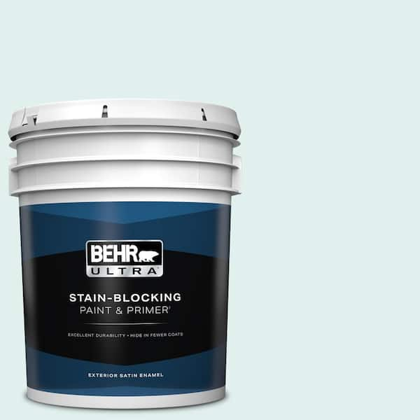 BEHR ULTRA 5 gal. #500C-1 Himalayan Mist Satin Enamel Exterior Paint & Primer