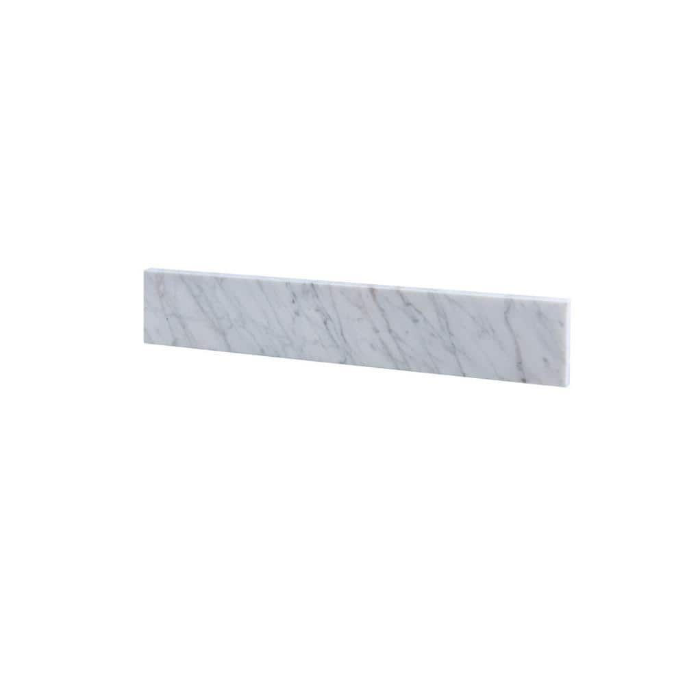 YASINU 21.25 in. W x 4 in. H Carrara Marble Vanity Top Backsplash in ...