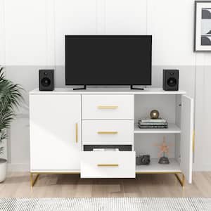 47.2 in. Wood Entertainment Center TV Console with 3-Drawers, Adjustable Shelves for TV up to 60 in.