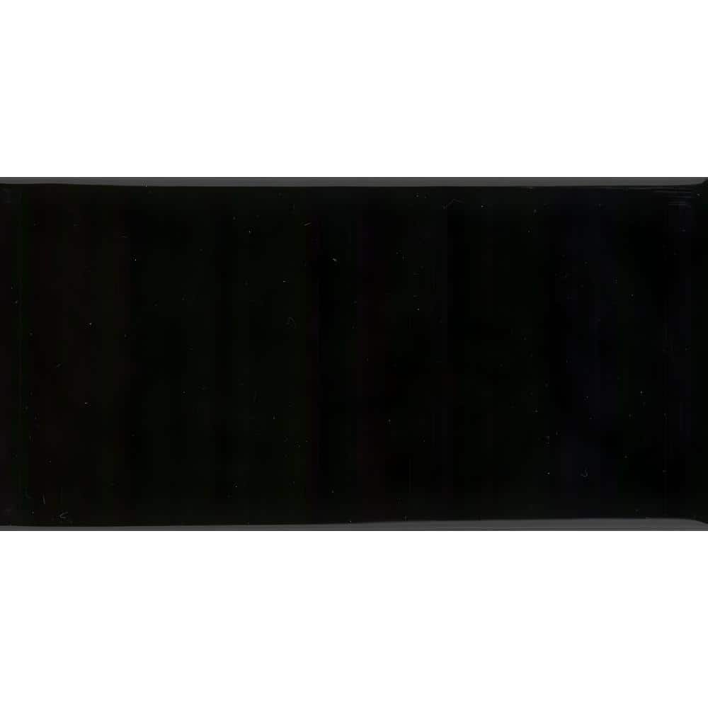 EMSER TILE Catch Black 3 in. x 6 in. Glossy Ceramic Wall Tile