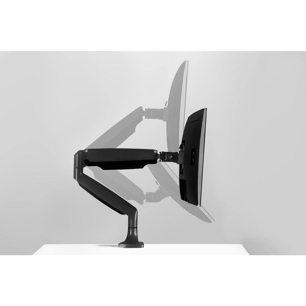 Black Adjustable Aluminum and Steel Single Monitor Desk Mount