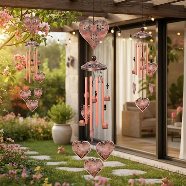 Heart Shape Wind Chimes for Garden YNLIN337 - The Home Depot