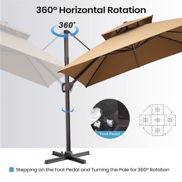 11 ft aluminum auto tilt patio umbrella Treasure Garden  11 ft Octagonal Outdoor Patio Umbrella (High-Perform
