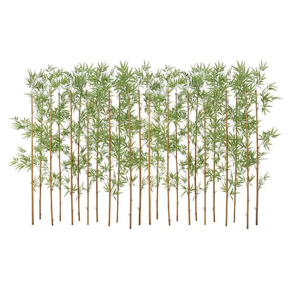 7 ft. Artificial Bamboo Tree 24 Pack Fake Plant with Silk Leaves Real Wood Trunk for Indoor Outdoor Decor