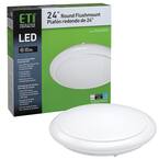 24 in. White Round LED Flush Mount Ceiling Light Kitchen Laundry Garage Light 2900 Lumens 4000K Bright White Dimmable