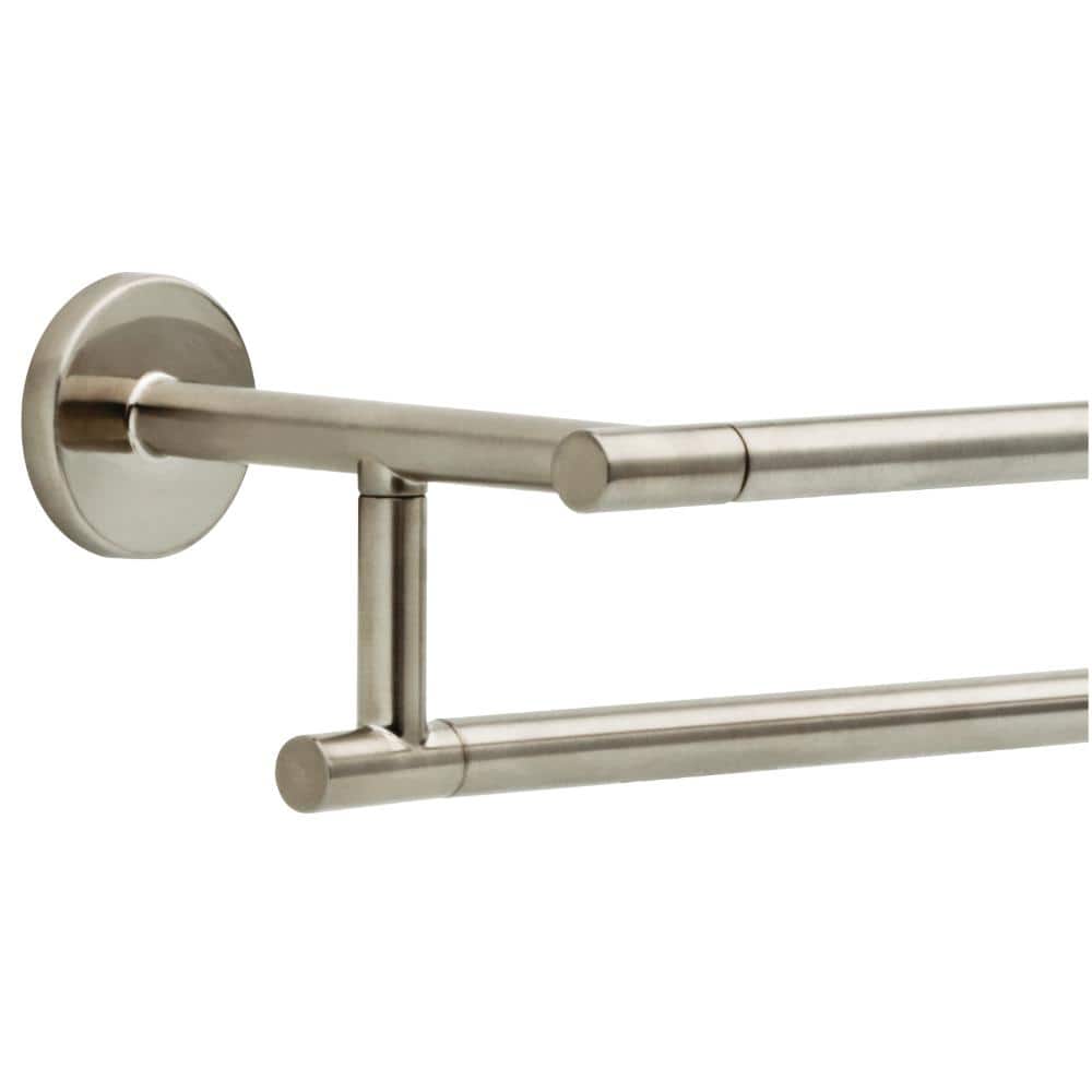 Modern Stainless Steel Double Wall Mount Towel Bar