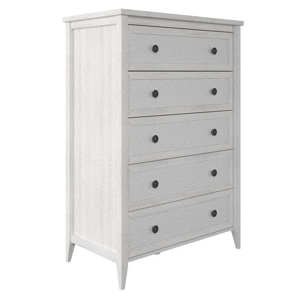 White Soft Rustic 5 Drawer Chest, Ikea Hemnes 6 Drawer Tall Dresser Instructions