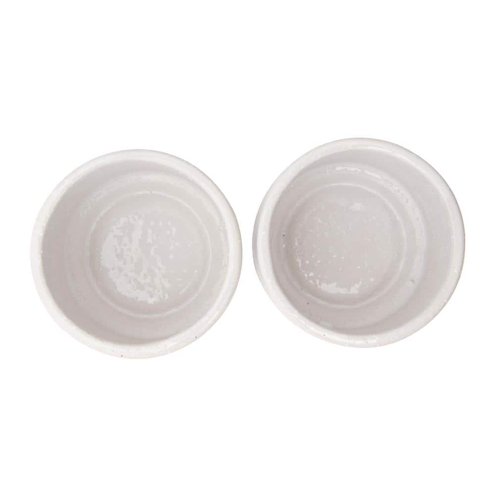 Beige Stackable Stoneware Salt and Pepper Pinch Pots with Lid