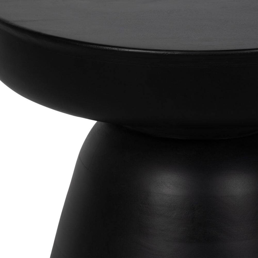 16 in. White Round Wooden Accent Table - thumbnail 7
