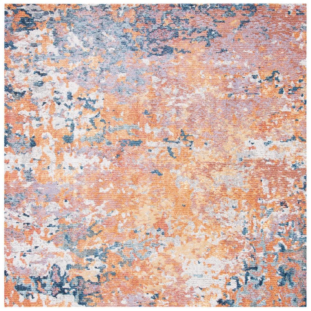 Crystal 6 ft. x 6 ft. Gold/Blue Distressed Abstract Square Area Rug price history on PriceWatchPro