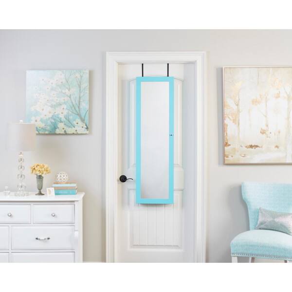 FirsTime Turquoise Mirrored Jewelry Armoire