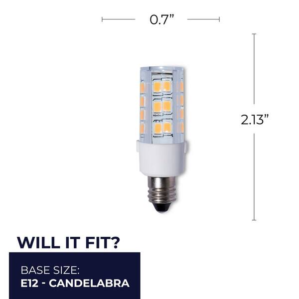 25 Watt Equivalent T6 E12/Candelabra 3000K LED Bulb