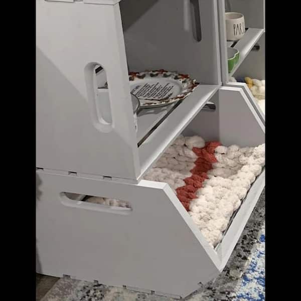 Brown 18 in., 20 in. Pine Wood Openfront Stackable Crate (3-Pack)