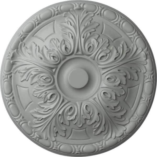 Ekena Millwork 15-3/4" x 5/8" Granada Urethane Ceiling Medallion (Fits Canopies upto 4-1/4"), Primed White
