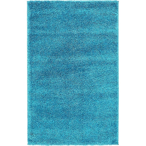 Unique Loom Solo Calabasas Turquoise 3' 3 x 5' 3 Area Rug