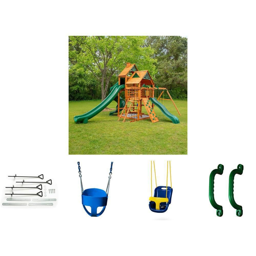 Gorilla Playsets Green Plastic Safety Handles (2-Set) 07-0005-G