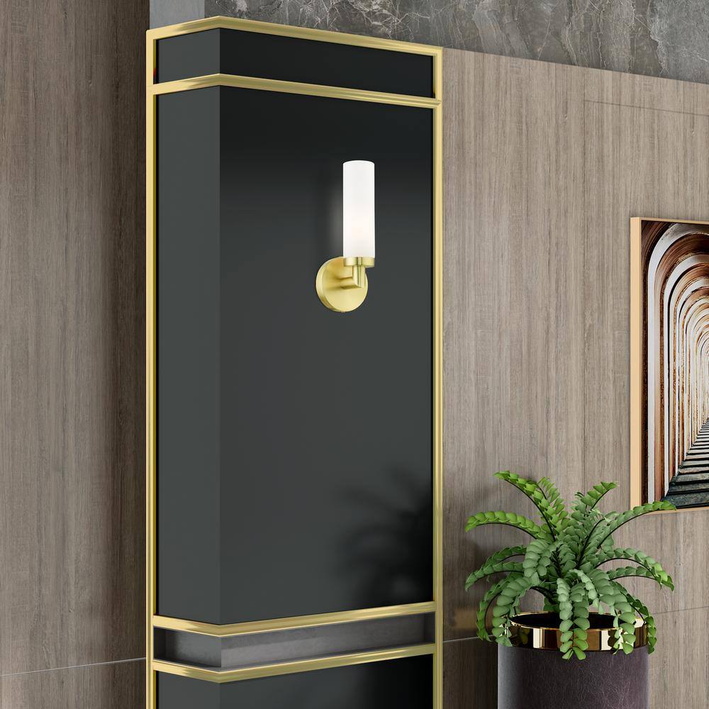 Aero Satin Brass Direct Wired 11" Modern Wall Sconce