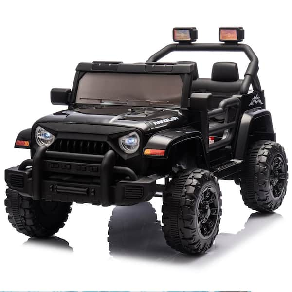 12-Volt Kids Ride On Electric Car With Control 4-Wheel Suspension Music Bluetooth Headlights MP3 for Kids Aged 3-8 Black