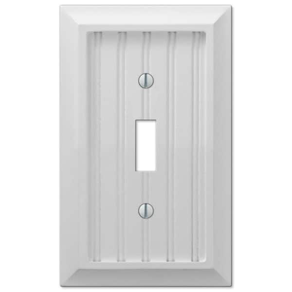 Hampton Bay Cottage 1 Gang Toggle Composite Wall Plate - White