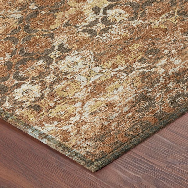 Chantille Machine Washable Indoor/Outdoor Abstract ACN2786 Paprika 5 ft. x 7 ft. 6 in. Area Rug