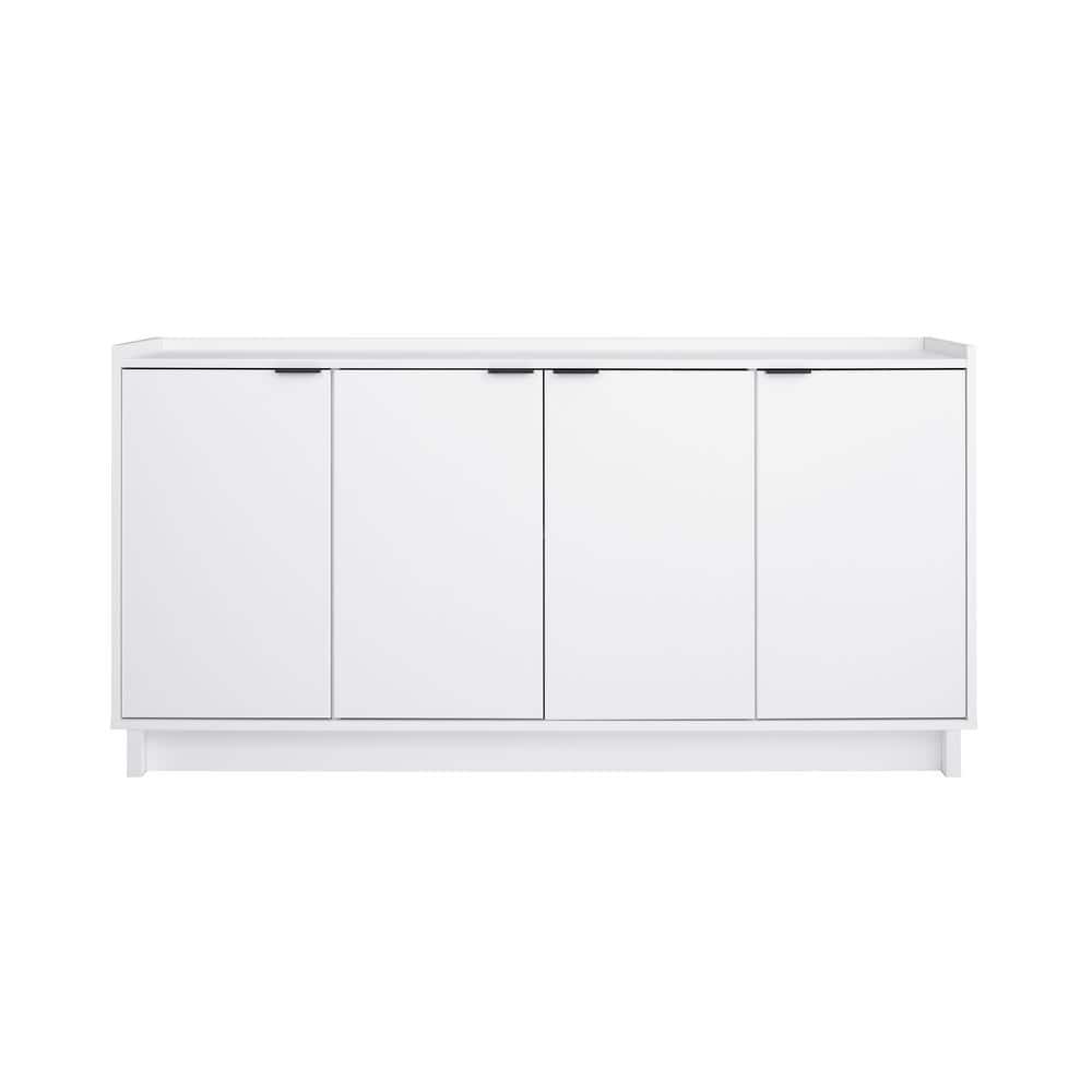 White Modern 60" Wood Sideboard with Storage