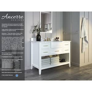 Hayley 48 in. W x 20.1 in. D x 34.6 H Bath Vanity in White with Carrara White Marble Vanity Top with White Basin