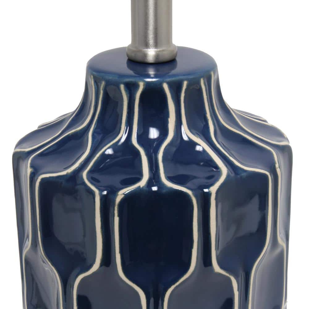 Sophisticated Blue and White Handpainted Resin Table Lamp