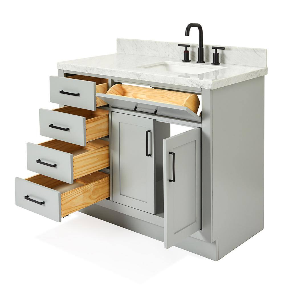 Hepburn 43" Gray Single Basin Vanity with Marble Top