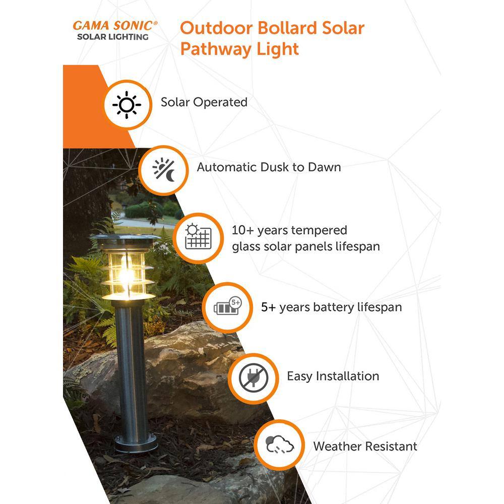 Stainless Steel Solar LED Bollard Pathway Light