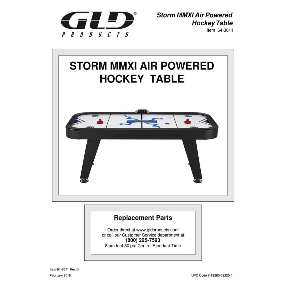 Storm MMXI 7-Foot Black and White Air Hockey Table