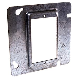 4-11/16 in. W Steel Gray 1-Gang Square Cover, 1/2 in. Raised, 1-Pack