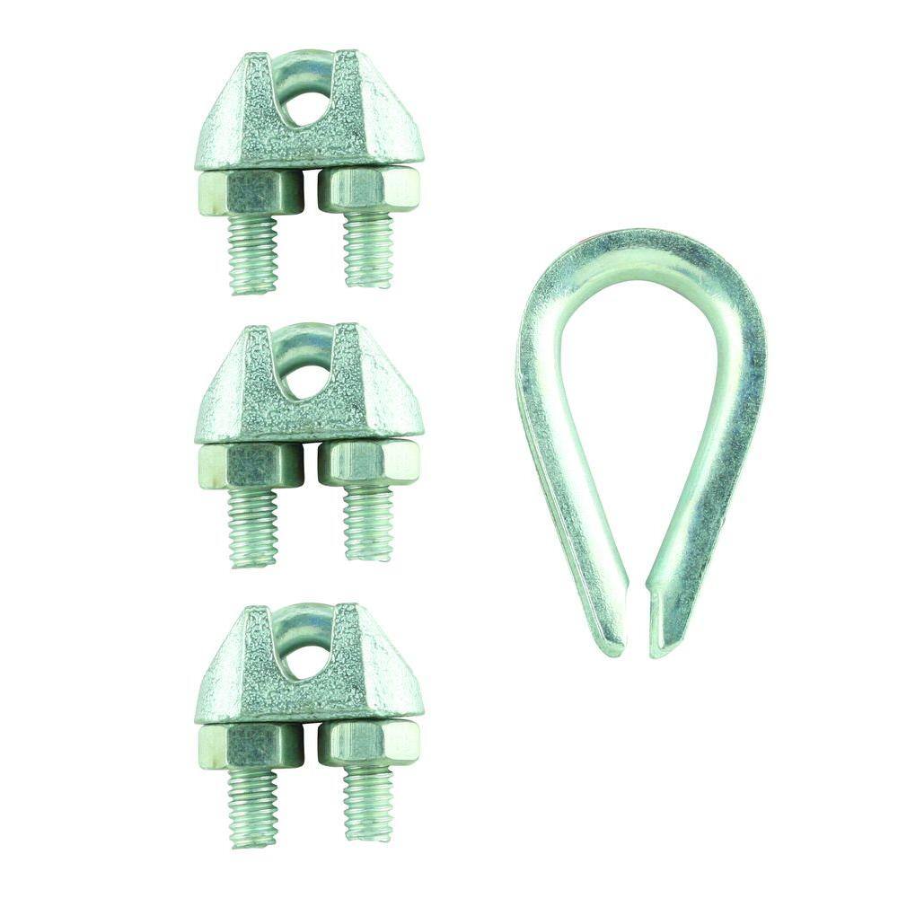 1/4 in. Zinc-Plated Wire Rope U-Bolt Clamp Set (8-Pack) price history on PriceWatchPro
