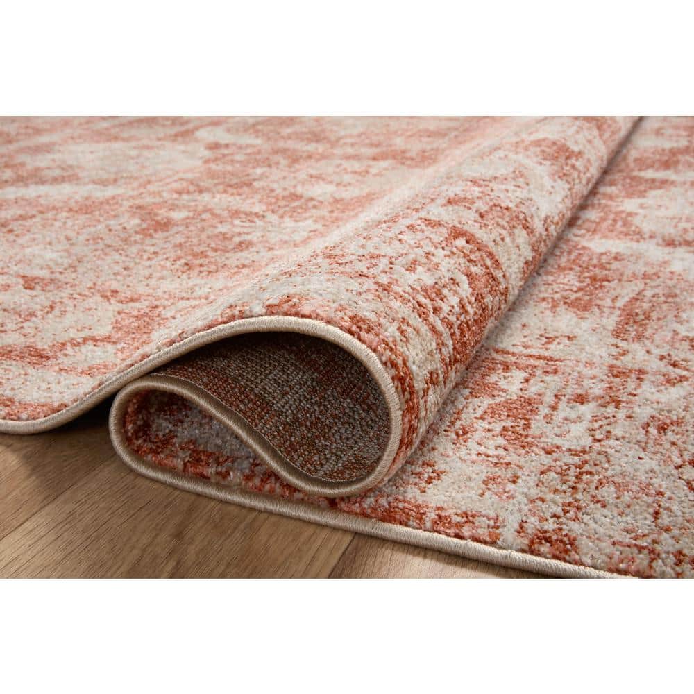 Odette Rust and Ivory Synthetic Rectangular Accent Rug