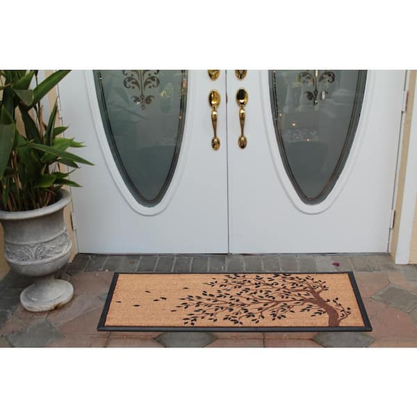 A1 Home Collections A1HC Large Outdoor Monogrammed Door Mat, Natural Rubber, 24”x39”, Ideal for Any Outside Entryway, Scrapes Shoes Clean of Dirt & Grime, Rug Mats for