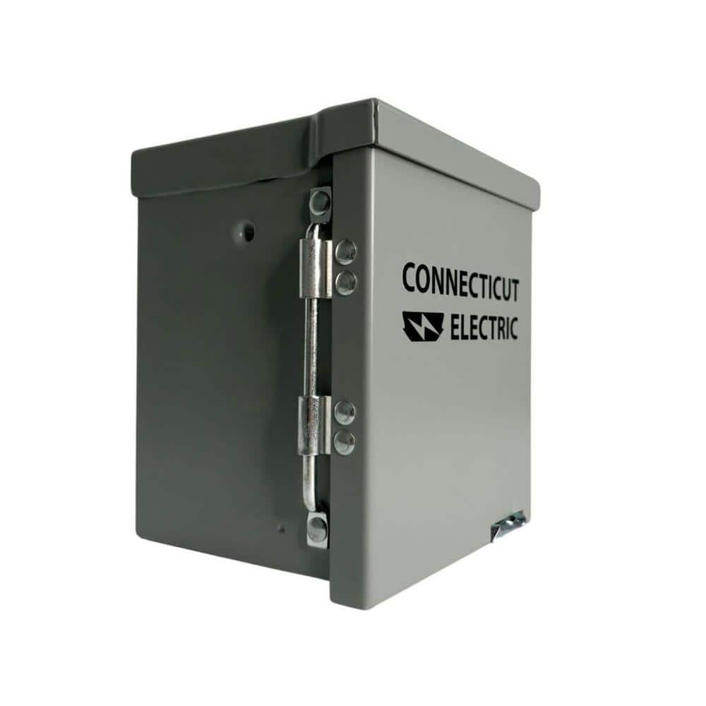 Deluxe Outdoor 50 Amp Steel Power Outlet Panel with Rainproof Enclosure
